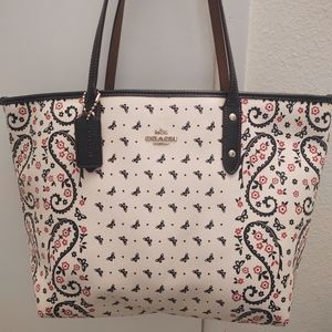 Coach beige butterfly tote